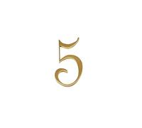 House Numbers 50mm Brass House Number Hotel Door Address Letter For Home Digital Outdoor Sign Plates 0-9 A-Z Alphabet Front Door Numbers(Number 5)