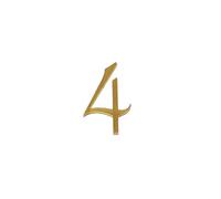 House Numbers 50mm Brass House Number Hotel Door Address Letter For Home Digital Outdoor Sign Plates 0-9 A-Z Alphabet Front Door Numbers(Number 4)