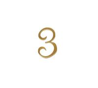 House Numbers 50mm Brass House Number Hotel Door Address Letter For Home Digital Outdoor Sign Plates 0-9 A-Z Alphabet Front Door Numbers(Number 3)