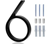 House Numbers 5inch Floating House Numbers Zinc Alloy Black Modern Number Signs On The Door Apartment Mailbox Address Plate Sign With Nail Kit(6)