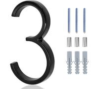 House Numbers 5inch Floating House Numbers Zinc Alloy Black Modern Number Signs On The Door Apartment Mailbox Address Plate Sign With Nail Kit(3)