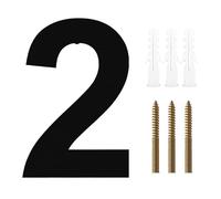 House Numbers 6/8/10 In Floating Stainless Steel House Number 20cm Black Address Sign #0-9 Letters Big Modern Door Plates Home Outdoor Front Door Numbers(2,8inch 20cm)
