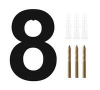 House Numbers 6/8/10 In Floating Stainless Steel House Number 20cm Black Address Sign #0-9 Letters Big Modern Door Plates Home Outdoor Front Door Numbers(8,10inch 25.4cm)