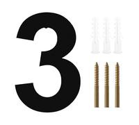House Numbers 6/8/10 In Floating Stainless Steel House Number 20cm Black Address Sign #0-9 Letters Big Modern Door Plates Home Outdoor Front Door Numbers(3,10inch 25.4cm)