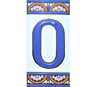 House numbers 6 inch. Handpainted house number tiles for signs, addresses and names. Address numbers for houses. House address numbers and letters. Design ARCO GRANDE 5,86" x 2,91" (NUMBER 0)