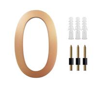 House Numbers 8 Inch Large Floating House Numbers For Outside, 20cm Golden Address Plate Home Numbers Deco With Nail Kits 0-9 ABCD Front Door Numbers(No.0)