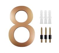 House Numbers 8 Inch Large Floating House Numbers For Outside, 20cm Golden Address Plate Home Numbers Deco With Nail Kits 0-9 ABCD Front Door Numbers(No. 8)