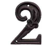 House Numbers Cast Iron House Number Sign 0-9 Alphabet Letters 5 Inch Signage Home Door Numbers Outdoor Address Numeros Puerta Pretty Well(2)