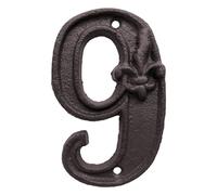 House Numbers Cast Iron House Number Sign 0-9 Alphabet Letters 5 Inch Signage Home Door Numbers Outdoor Address Numeros Puerta Pretty Well(9)