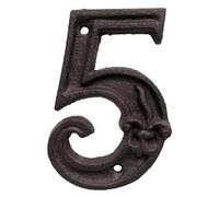 House Numbers Cast Iron House Number Sign 0-9 Alphabet Letters 5 Inch Signage Home Door Numbers Outdoor Address Numeros Puerta Pretty Well(5)