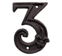 House Numbers Cast Iron House Number Sign 0-9 Alphabet Letters 5 Inch Signage Home Door Numbers Outdoor Address Numeros Puerta Pretty Well(3)