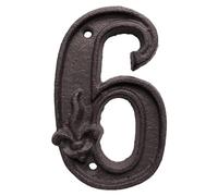 House Numbers Cast Iron House Number Sign 0-9 Alphabet Letters 5 Inch Signage Home Door Numbers Outdoor Address Numeros Puerta Pretty Well(6)