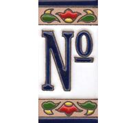 House Numbers, Ceramic Numbers & Letters Tiles, Mexican Chilli Design, Tile Size: 7.5cm x 3.5cm, 3 to 10 Tile Frames (No Sign)