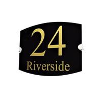 House Numbers Customize Modern House Address Plaque Door Number Signs Name Plates Glass Effect Acrylic Front Door Numbers(Type 4,14cm x 20cm)