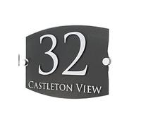 House Numbers Customize Modern House Address Plaque Door Number Signs Name Plates Glass Effect Acrylic Front Door Numbers(Type 3,10cm x 14cm)