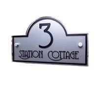 House Numbers Customize Modern House Address Plaque Door Number Signs Name Plates Glass Effect Acrylic Front Door Numbers(Type 11,14cm x 20cm)