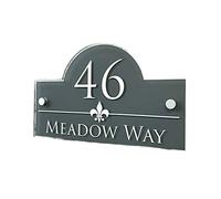 House Numbers Customize Modern House Address Plaque Door Number Signs Name Plates Glass Effect Acrylic Front Door Numbers(Type 8,10cm x 14cm)