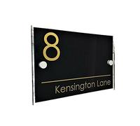 House Numbers DIY House Number MODERN HOUSE SIGN PLAQUE DOOR NUMBER STREET NAME GLASS EFFECT ACRYLIC Front Door Numbers(07)