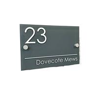 House Numbers DIY House Number MODERN HOUSE SIGN PLAQUE DOOR NUMBER STREET NAME GLASS EFFECT ACRYLIC Front Door Numbers(04)