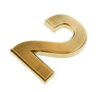 House Numbers Golden Plastic House Number, Home Address Decor, Outdoor Door Number, Modern Address Number, Road Sign Front Door Numbers(Number 2)