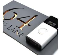 house numbers,house number sign Big Size Custom Ring Nest Video Wifi Bell Mounting Plate Laser Cut Matt Black & Silver Mirror Floating House Sign(Black-Gold,20cmx14cm)