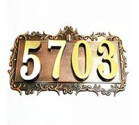 house numbers,house number sign Copper House Number Plate Outdoor Door Accessories Customized Bedroom Essential Goods(Two15.2X9cm)