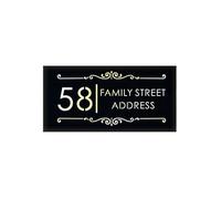 house numbers,house number sign Modern Personalized Custom 3D LED House Number Sign Illuminated Address Plaque Light Outdoor Name Acrylic Laser Cut(Warm White light,250x125mm)