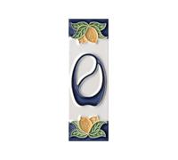 House Numbers, Italian Ceramic Numbers & Letters Tiles, Lemon Design, Tile Size: 10cm x 3.5cm (Letter O)