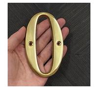 House Numbers Plaques 4 Inch 100mm Solid Brass Modern House Number Apartment Door Numbers Home Mailbox Address Outdoor Sign Plates(No.0)