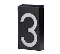 House Numbers Plaques, Door Number Plaques 0-9 Light House Address Number Street Road Doorplate Wall Lamp Home Door Address Plate(3)