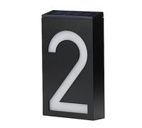 House Numbers Plaques, Door Number Plaques 0-9 Light House Address Number Street Road Doorplate Wall Lamp Home Door Address Plate(2)