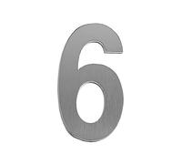 House Numbers Plaques, Door Number Plaques 50/75/90mm Black Silver Stainless Steel Self Adhesive House Number Sticker Doorplate Home Door Plaque Numbers Sign For Mailbox(Silver 6,75mm)