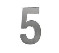 House Numbers Plaques, Door Number Plaques 50/75/90mm Black Silver Stainless Steel Self Adhesive House Number Sticker Doorplate Home Door Plaque Numbers Sign For Mailbox(Silver 5,90mm)