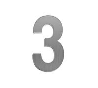 House Numbers Plaques, Door Number Plaques 50/75/90mm Black Silver Stainless Steel Self Adhesive House Number Sticker Doorplate Home Door Plaque Numbers Sign For Mailbox(Silver 3,50mm)