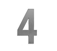 House Numbers Plaques, Door Number Plaques 50/75/90mm Black Silver Stainless Steel Self Adhesive House Number Sticker Doorplate Home Door Plaque Numbers Sign For Mailbox(Silver 4,90mm)