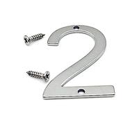 House Numbers Plaques, Door Number Plaques 50mm Stainless Steel House Numbers With Screws Metal Digital Label Doorplate Door Plaque Number Signs For Mailbox Street Numbers(Number 2)