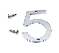 House Numbers Plaques, Door Number Plaques 50mm Stainless Steel House Numbers With Screws Metal Digital Label Doorplate Door Plaque Number Signs For Mailbox Street Numbers(Number 5)