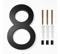 House Numbers Plaques, Door Number Plaques Address Big Modern Door Alphabet Floating House Number Letters Sign 0-9 Black Numbers 125mm Home Outdoor(8)