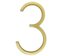 House Numbers Plaques, Door Numbers 127mm Floating Modern House Number Satin Brass Door Home Address Numbers For House Digital Outdoor Sign Plates 5 Inch. #0-9(Bright Brass 3)