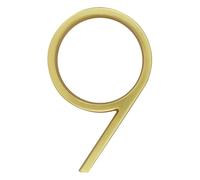 House Numbers Plaques, Door Numbers 127mm Golden Floating Modern House Number Satin Brass Door Home Address Numbers For House Digital Outdoor Sign Plates 5 In. #1(9)