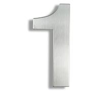 House Numbers Plaques, Door Numbers 15/20/30cm 304 Stainless Steel Apartment Door Numbers Floating Exterior House Number Home Outdoor(No.1 Silver,20cm)