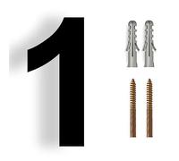 House Numbers Plaques, Door Numbers 15/20/30cm 304 Stainless Steel Apartment Door Numbers Floating Exterior House Number Home Outdoor(No.1 Black,30cm)