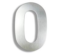 House Numbers Plaques, Door Numbers 15cm House Number Sign 0-9 Outdoor Silver 6 Inch.Door Numbers Plate Home Address Signage Exterior Big(0)