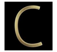 House Numbers Plaques, Door Numbers 5" 125mm/Floating Exterior House Number Golden Zinc Alloy Letters And Numbers Metal Address Plates Dash Slash Sign 0-9(Letter C)