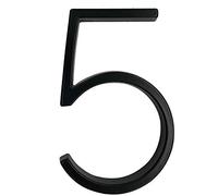 House Numbers Plaques, Door Numbers 5 In. Modern House Number#0-9 Letter A B C Name Plate Door Alphabet Letters Dash Slash Sign 5 Inch.Zinc Alloy Black(Black 5)