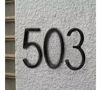 House Numbers Plaques, Door Numbers 5 inches Floating Exterior House Numbers Modern Number Signs on the Door Extra Large Black Apartment Address and Mailbox Plate(Black B-127mm)