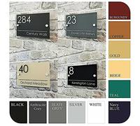 House Numbers Plaques, Door Numbers Custom House Number MODERN HOUSE SIGN PLAQUE DOOR NUMBER STREET NAME GLASS EFFECT ACRYLIC(04)