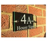 House Numbers Plaques, Door Numbers Customize 200x140mm MODERN HOUSE SIGN PLAQUE DOOR NUMBER STREET GLASS EFFECT NAME(Black back panel,100x140mm)
