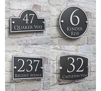 House Numbers Plaques, Door Numbers Customize Modern House Address Plaque Door Number Signs Name Plates Glass Effect Acrylic(Type 13,14cm x 20cm)