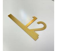 House Numbers Plaques, Door Numbers Customized 25x12cm Modern 2D Matte Black Acrylic Outdoor House Number Sign Street Address Plaques For Home Door Plate(Gold)
